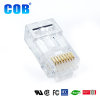 Connecteur RJ45 8P8C durable avec 30 contacts en bronze phosphoreux plaqués or, conducteur large, prise Ethernet Cat6 solide/brinée pour PC
