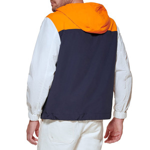Custom <b>Vintage</b> Men Windbreaker Jacket Color Block 100% Polyester <b>Nylon</b> Windproof Zipper Waterproof Casual Windbreaker Jacket - Product Image 3