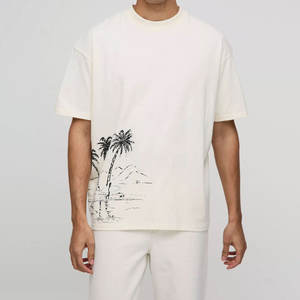 Camiseta de algodón 100% para hombre, precio económico, venta al por mayor, logotipo personalizado impreso, corte holgado, camiseta gráfica para venta en línea - Product Image 1