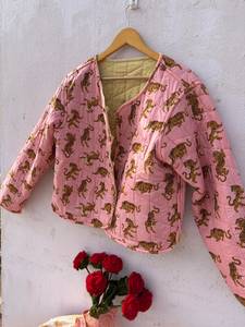 เสื้อแจ็คเก็ตผู้หญิงแบบมีฮู้ด ผ้ากำมะหยี่เย็บมือ ลายสัตว์ พิมพ์ลายโบโฮ วินเทจ บุผ้าฝ้าย ใส่ได้สองด้าน สไตล์ลำลอง สำหรับฤดูหนาว - Product Image 6