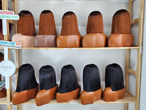 ผมเวียดนามแท้แบบขายส่ง ขนาดสั้น 5x5 สำหรับต่อผมแบบลูกไม้ ชุด 10 ชิ้น วิกผมบ๊อบ ความหนาแน่น 180% แบบ Double Drawn  ลูกไม้โปร่งใส - Product Image 2