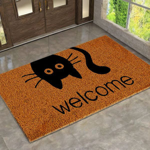 Alfombra de Entrada Personalizada con Diseño Oriental, de Polipropileno, con Diseño 3D en Relieve de Pata de Gato, Base de Goma Antideslizante, para Oficina, con Mechones - Product Image 3