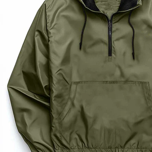 Veste coupe-vent unisexe personnalisée imperméable à capuche imprimée, grande taille, légère, demi-zip, pull-over décontracté pour l'extérieur, style bomber, vêtement de travail - Product Image 2