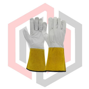 Gants de soudage MIG en cuir de chèvre, résistants à la chaleur, antistatiques, résistants aux déchirures, anti-vibrations, sans silicone, épaisseur 7 oz, 16 pouces - Product Image 1