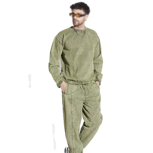 Survêtement 100 % coton délavé à l'acide, séchage rapide, taille personnalisée, couleur unie, logo personnalisable, pour l'hiver - Product Image 3