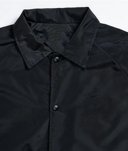 Nylon Hip Hop Street Wear Plain <b>Black</b> Jacket Waterproof Lightweight <b>Windbreaker</b> for Men - Product Image 4