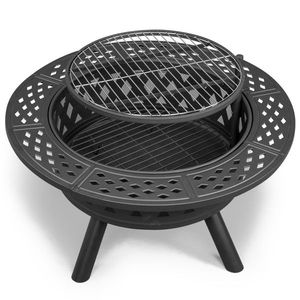 Braciere in Metallo Nero da 38 Pollici con Griglie per Cucinare - Product Image 4