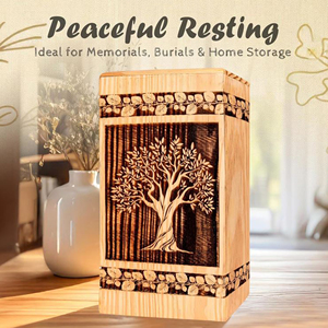 Premium Wooden Memorial Box for Ashes Wooden Cremation Urn with Brass Decorative Band by AYAANS - Product Image 5