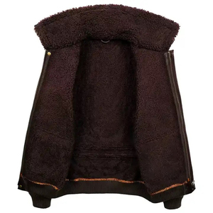 Abrigo de Invierno para Hombre, Chaqueta de Cuero de Alta Calidad, Corte Ajustado, Cuello de Piel, Nuevo, Resistente al Viento, Cálido, Estilo Casual, CP-MLJ-02 - Product Image 3