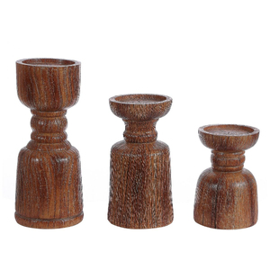 Acacia <b>Wooden</b> <b>Candlestick</b> Holder Set Of 3 Tapered Design For Home Decoration Handmade <b>Wooden</b> Candle Holders - Product Image 6