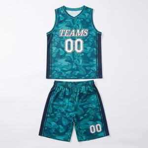 Camiseta de Baloncesto Personalizada Sublimada de Poliéster/Algodón para Hombre, Sin Mangas, Estampado de Camuflaje, Protección UV, Secado Rápido, Talla Grande - Product Image 1