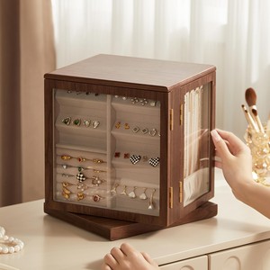 Caja de Joyería Moderna de Madera de un Solo Nivel, Económica, para Almacenamiento en la Sala de Estar - Product Image 3