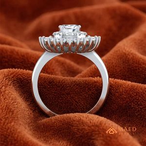 Marquise Cut Cluster Moissanite <b>Silver</b> <b>Statement</b> Engagement Wedding Anniversary <b>Ring</b> for Women Luxury Style Jewelry Gift - Product Image 3