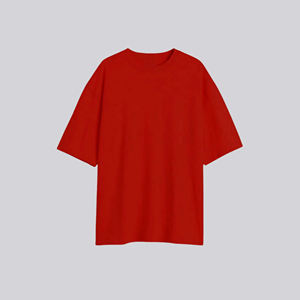 T-shirt Homme Oversize Rouge en Coton Manches Courtes Col Rond Décontracté Uni Coupe Ample Écologique Beazer Sports - Product Image 4