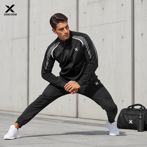 Survêtements d'échauffement personnalisés X Sports City pour hommes, entièrement zippés, séchage rapide, légers, décontractés, style streetwear, pour l'automne, avec détails latéraux - Product Image 3