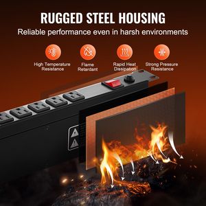 Unità di Distribuzione Elettrica 1U per Montaggio a Rack, 12 Prese con Interruttore Integrato, Protezione da Sovratensione e Sovraccarico per Rack Server Standard da 19 Pollici, WiFi - Product Image 5
