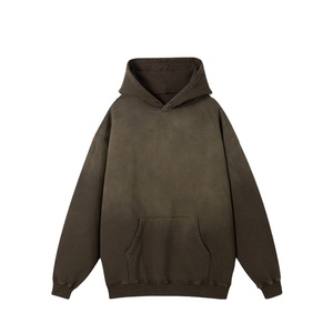 เสื้อฮู้ดดี้ฟลีซผู้ชายแบบย้อมสีเอซิด ขายตรงจากโรงงาน ผ้าฝ้าย 100% รับออกแบบโลโก้ ซิปหน้า - Product Image 1