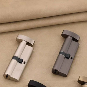 Serrure à poignée cylindrique moderne en laiton massif de 70 mm avec mécanisme d'entrée à clé double face pour cuisine, salle de bain et rangements de gym - Product Image 2