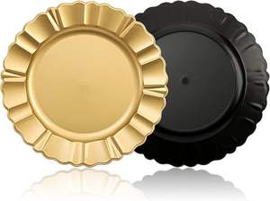 Elegante Plato Base Dorado Decorativo para Cena, para Decoración de Mesa de Banquete de Hotel - Product Image 4