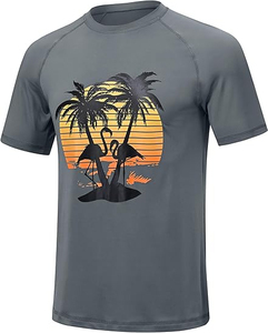 T-shirt de natation anti-UV UPF 50+ pour homme, manches courtes, idéal pour la course, la natation, la randonnée et l'entraînement, personnalisable avec logo d'entreprise - Product Image 3