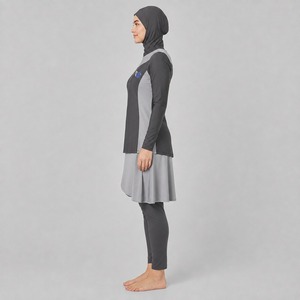 OEM Burkini 4 pièces pour femmes musulmanes modestes, grande taille, sportif et décontracté, en polaire, Spandex/Polyester, respirant et écologique - Product Image 6
