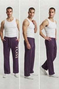 Men Sport Flare Sweatpants Wide Leg Jogger Sweatpants Men Flare Pants And <b>Trousers</b> 100% Cotton Breathable Soft Straight Leg Pant - Product Image 4