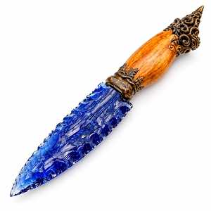 Épée athame artisanale en obsidienne bleue avec manche orné en alliage de zinc, cadeau de collection pour cosplay fantastique - Product Image 5