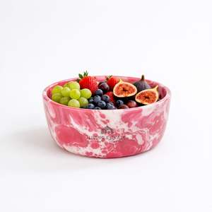 Moderna Tazón de Resina Rosa para Frutas y Bocadillos, Tazón Decorativo para Servir en la Mesa, para el Comedor y el Interior del Hogar - Product Image 1