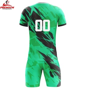 Uniforme de football personnalisé d'été respirant à manches courtes de haute qualité, 100% polyester, protection UV, séchage rapide, antibactérien, personnalisé - Product Image 2