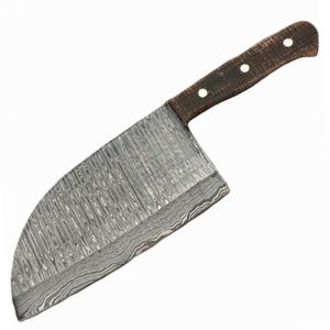 Couteaux à découper traditionnels faits à la main avec une large lame en acier, un manche en bois robuste et une fourreau en cuir pour la viande professionnelle - Product Image 4