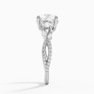 Signature 925 Sterling Silver Three Stone <b>Diamond</b> <b>Ring</b> Luxury Wedding Engagement Fine Jewelry Classic Anniversary Gift - Product Image 3