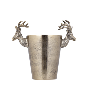 Antique Brass Stag Head Ice <b>Bucket</b> Vintage Bronze Deer Handle Wine Chiller Luxury Metal Champagne Tub for Home Bar & Lodge Decor - Product Image 6