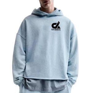 Hombres 100% algodón de gran tamaño Drop Shoulder Boxy Hoodie Streetwear Pullover Hoodies para hombres Fabricantes de ropa - Product Image 1