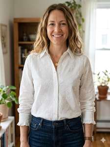 Camisa Blanca de Algodón Exquisita, Transpirable y de Alta Calidad, con Cuello Estructurado y Botones al Frente para Mujer, Gran Venta 2026 - Product Image 2