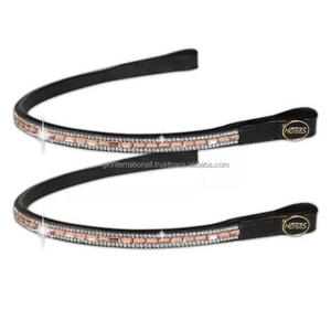 แถบคิ้วคริสตัลรูปม้าสีโรสโกลด์คริสตัลประกายเพชรเทียมตกแต่งหนัง - Product Image 4