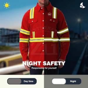 Camisa de Trabajo de Alta Visibilidad con Reflectores, NFPA 2112, para Soldadura, Resistente al Fuego, Impermeable, Manga Larga - Product Image 4