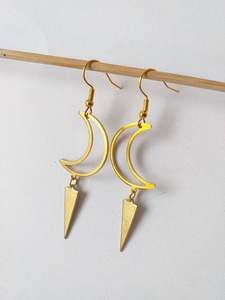 Pendientes de Latón Hechos a Mano con Acabado Mate Pulido, Estilos Antiguos/Modernos/Tradicionales, Chapados en Oro - Gran Venta - Product Image 6