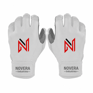 Gants de frappeur de baseball en cuir de mouton à manchette courte avec logo personnalisé, haute qualité, légers, fermeture auto-agrippante, modèle NI-BBG-05 - Product Image 2