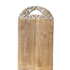 Bandeja de servir de madera con mandala pintada a mano, acabado vintage, rectangular, estilo bohemio, bandeja decorativa para servir desayuno, café o té - Product Image 1