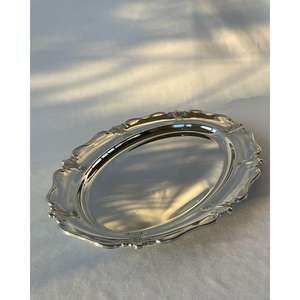 Assiettes ovales en laiton poli miroir argenté pour servir les aliments, fournitures pour restaurants et cafés, décoration de table, assiette ovale en laiton - Product Image 1