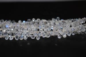 Cuentas en forma de pera facetadas de piedra lunar arcoíris a la venta 5*7mm 8 pulgadas corte lateral para fabricación de joyas Material de piedra Natural - Product Image 5