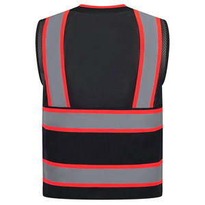 Gilet de sécurité homme pas cher en gros, polyvalent, style vintage, avec poches, respirant, 100% polyester, haute visibilité, réfléchissant - Product Image 2