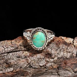 Factory Wholesale Natural Arizona <b>Turquoise</b> <b>Ring</b> 925 Sterling Silver Handcrafted Gemstone Oval Shape Bohemian Statement Jewelry - Product Image 1