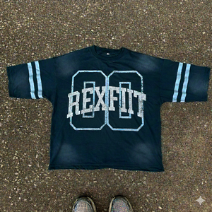 T-shirts personnalisés avec impression sérigraphique effet soleil délavé, services OEM, fabricant de premier plan, streetwear oversize, t-shirt à épaules tombantes - Product Image 1