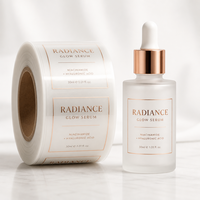 Étiquettes en feuille d'or transparente anti-ultraviolets durables et luxueuses pour l'emballage de flacons de cosmétiques, autocollants pour sérum