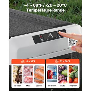 Frigorifero Portatile per Auto 12 Volt, Capacità 63.4QT/60L, Frigo Elettrico con Ruote e Maniglia, 468 Fahrenheit, Compatibile 12/24V DC, Spina EU - Product Image 4