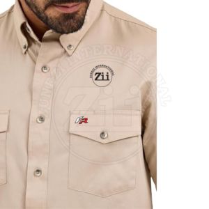 Chemise de travail légère 7oz, série Heather, résistante aux flammes, conforme NFPA2112 CAT1, tricotée, 6 ATPV FR, pour soudure, boutonnée - Product Image 3