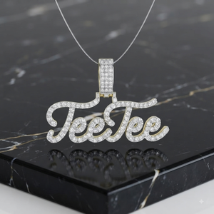 Trendy Hip Hop 10K solid gold jewelry Custom Iced Cursive <b>Initial</b> Letter Name Pendant <b>Necklaces</b> Charms Moissanite Diamond Unisex - Product Image 4
