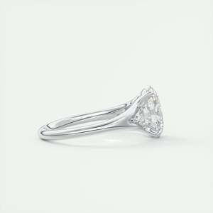 2.30 Ct Oval 3 Center Side <b>Stone</b> Lab Grown Diamond Three <b>Stone</b> Split Engagement Ring 14k Gold Trendy Wedding Gift - Product Image 1