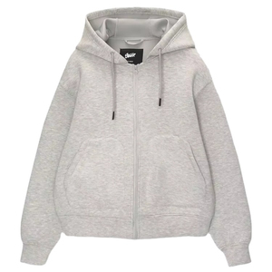 Sudadera con Capucha Unisex Gris, Corte Holgado, Color Sólido, Informal, de Forro Polar, 100% Algodón, con Bolsillos, Ecológica - Product Image 1